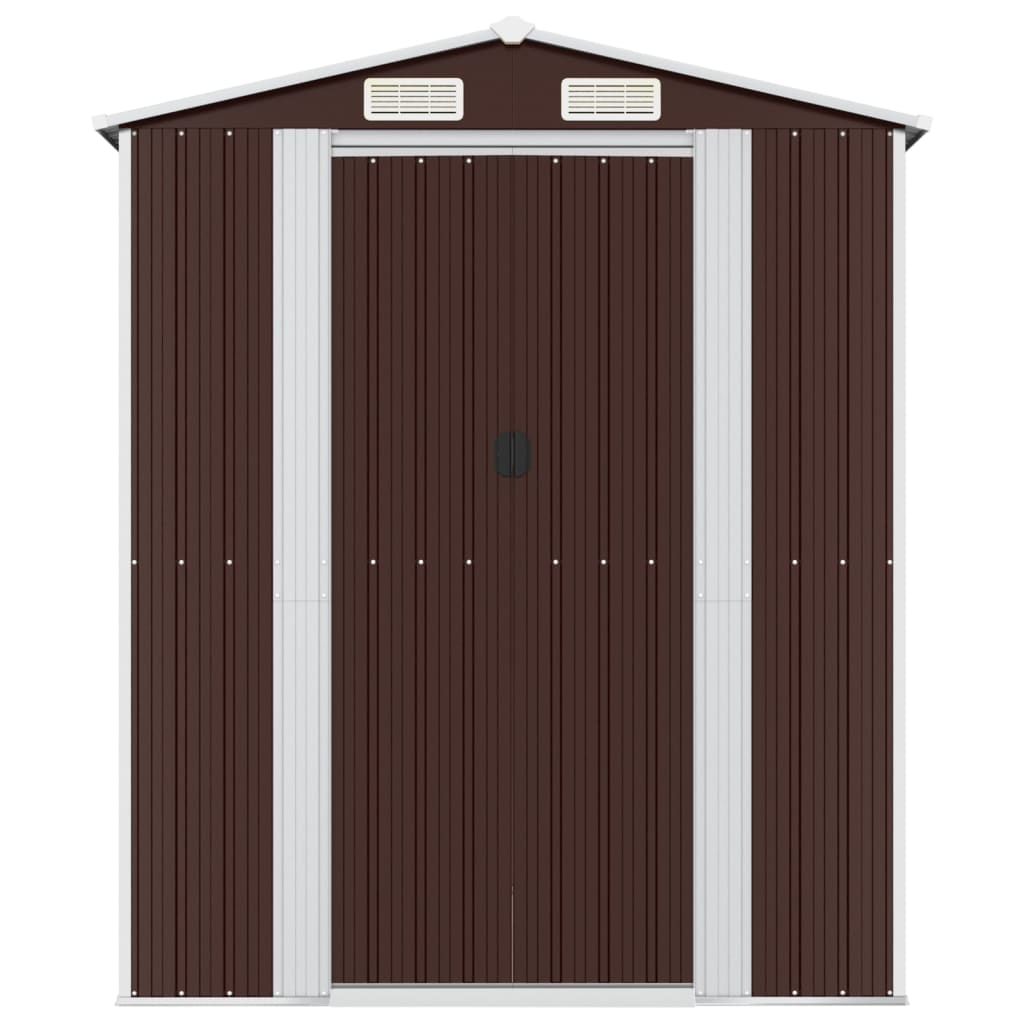 NNEVL Garden Shed Dark Brown 192x938x223 cm Galvanised Steel
