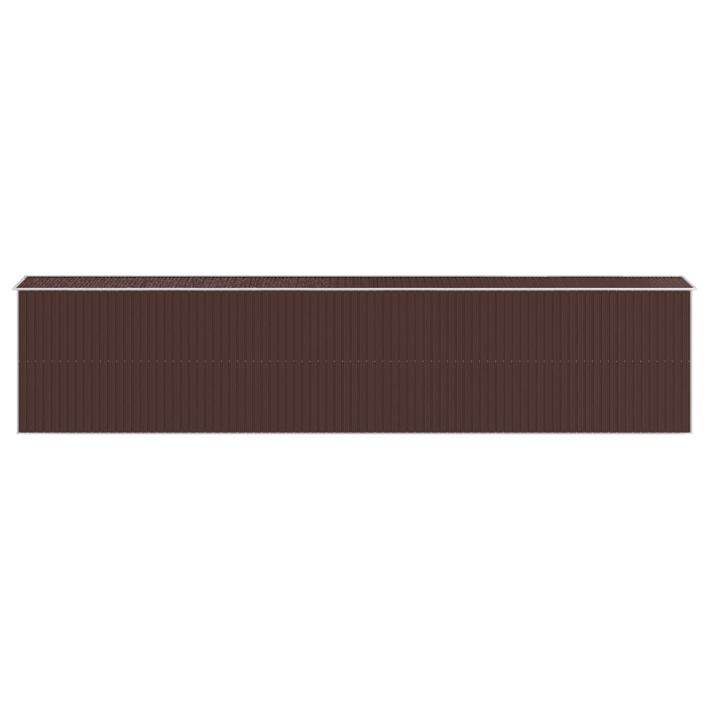 NNEVL Garden Shed Dark Brown 192x938x223 cm Galvanised Steel